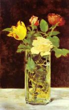 Haga click para ver la imagen ampliada roses and tulips in a vase.jpg